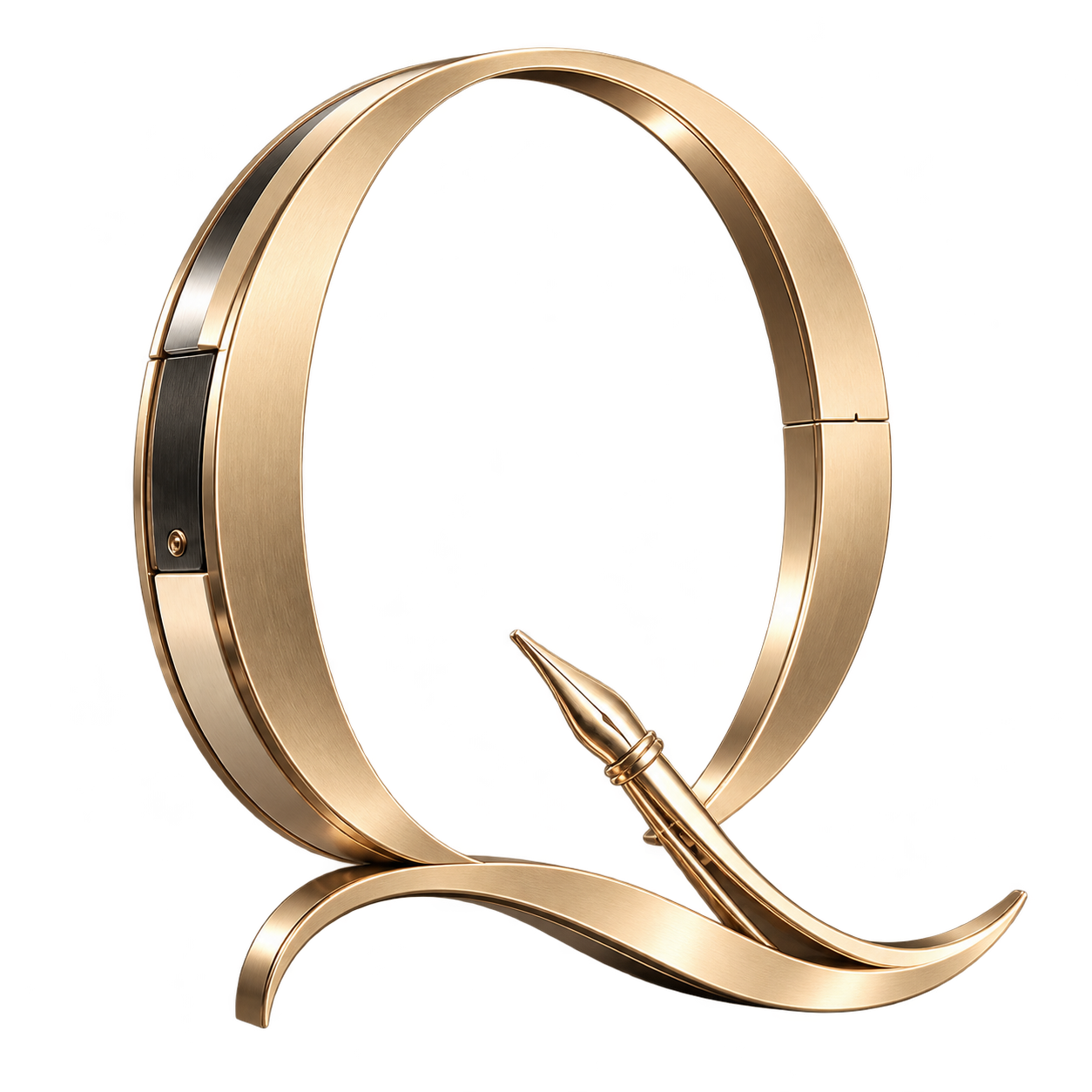 정밀한 제품 구조를 담은 샴페인 골드 Q-Maison 입체 Q
